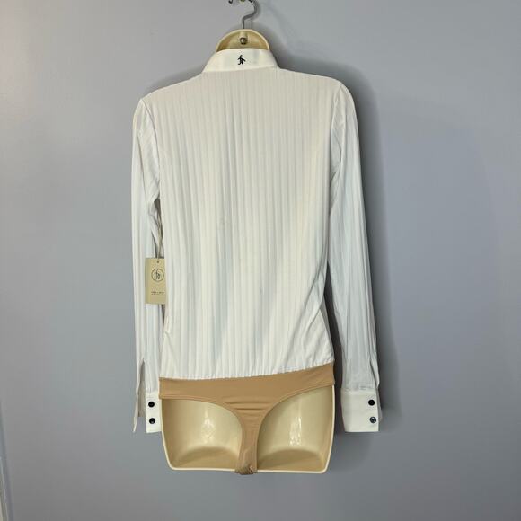 Free x Rein The Elite Equestrian Bodysuit Top White long Sleeve XS New - Picture 11 of 16